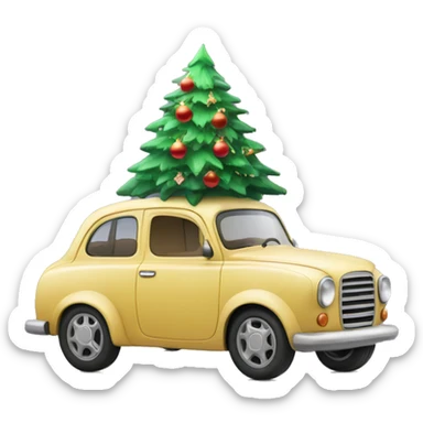 Christmas Car with Christmas Tree  sticker
