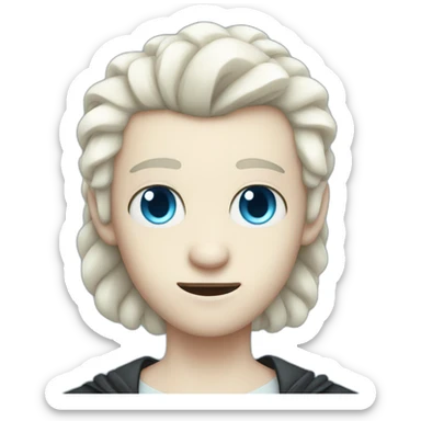 pale vampire with a white braid over his shoulder and light blue eyes sticker