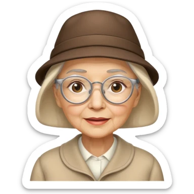 elderly women with hats with optical sticker