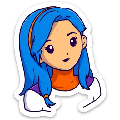 Evie from Disney's Descendants with blue hair sticker