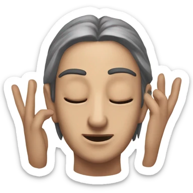 medieval fantasy rpg head massage (hands from above are massaging the persons head) sticker