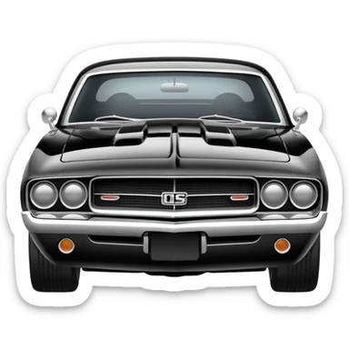 Black and white old school muscle car  sticker