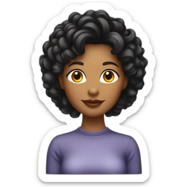 Femme de petite taille avec des cheuveux noir boucles sticker