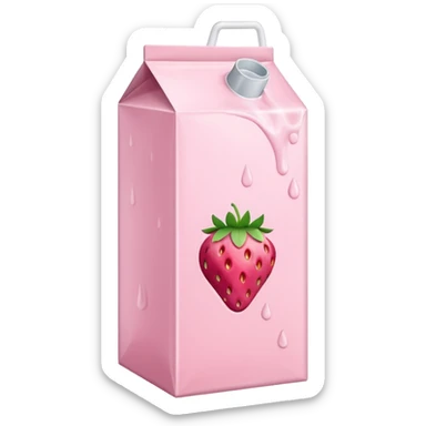 Strawberry milk carton sticker