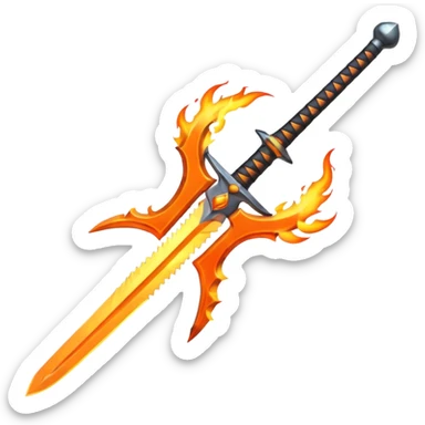 sword and fire sticker