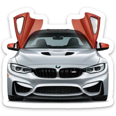 BMW m4 comp with large grill sticker