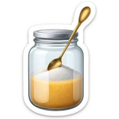 Jar of sugar with spoon sticker