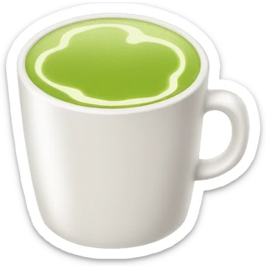 A cup of hot matcha latte sticker