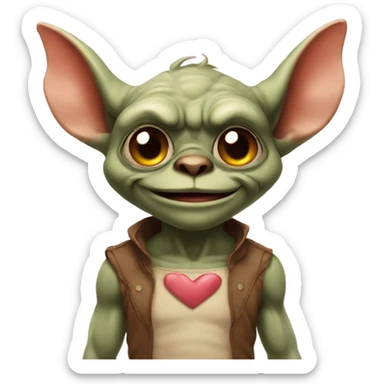 Gremlin with heart eyes sticker