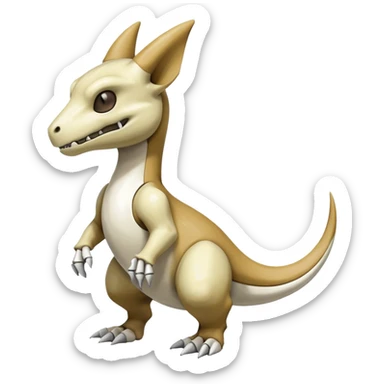 Shiny Exotic Excessive Mysterious Cubone-Marowak-Pokémon-Fakémon-hybrid-creature (full body) sticker