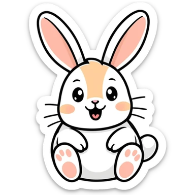 happy joyful bunny sticker