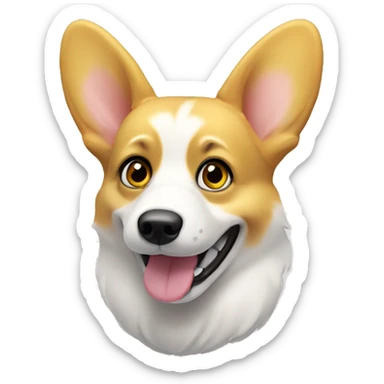 A yellow and white corgi with big ears and eyes, no tail and likes to smile! sticker