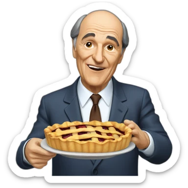 François mitterand eating a pie sticker