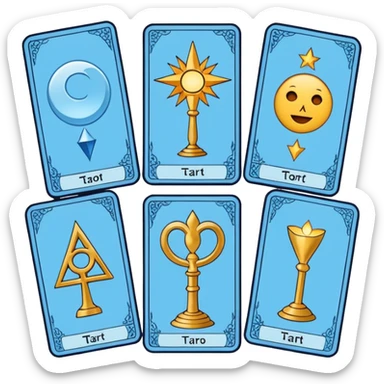 Tarot cards light blue with symbols sticker