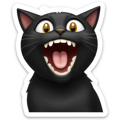 Black cat laughing sticker