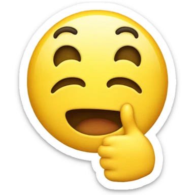 Basic yellow emoji drooling with two thumbs up sticker