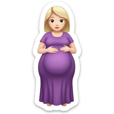 heavily pregnant woman with extra large belly sticker