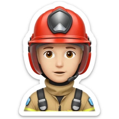 helmeted responder character sticker