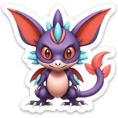  exotic tropical cyber-Litten-Noivern-Stitch-Noibat-Trico-Fakémon-Pokémon-Vernid-creature sticker