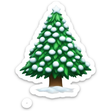 a christmas tree covered in snow sticker