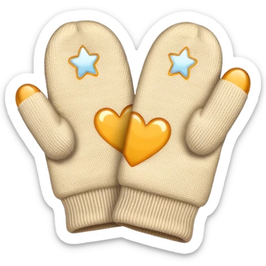 A light beige pair of mittens  sticker