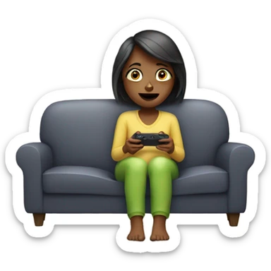 Woman watching tv sticker