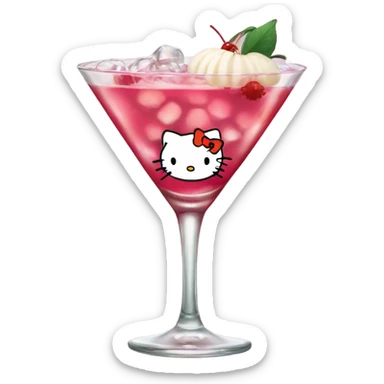 hello kitty with lychee martini sticker