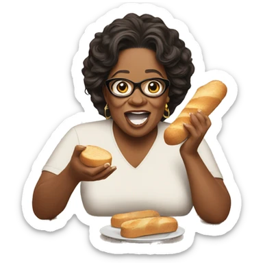 Oprah eating bread sticker