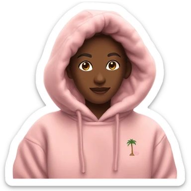 pink palm puff hoodie  sticker