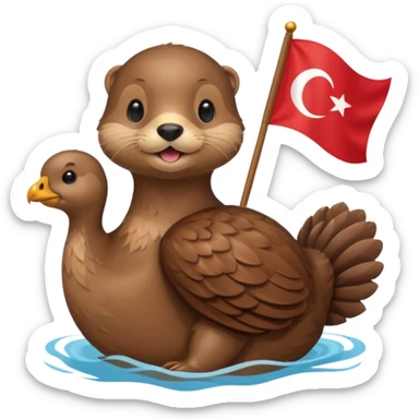 Otter with turkey flag sticker
