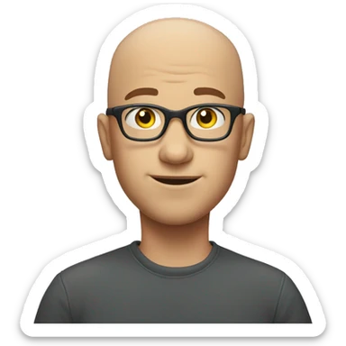 bald boy with glasses shoulder shrugging sticker