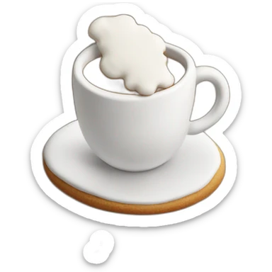 Chai cookie with white icing on top sticker