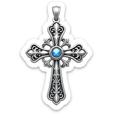 Gothic cross charm  sticker