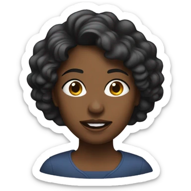 Mulher negra de trança grande sticker