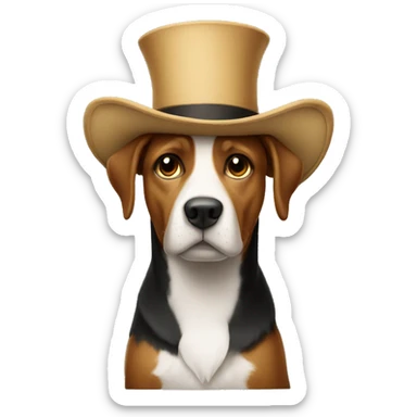 Dog with really tall hat  sticker