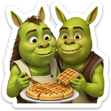 Shrek Donkey with waffle sticker