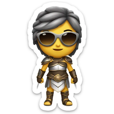 Girl gladiator with sunglasses  sticker