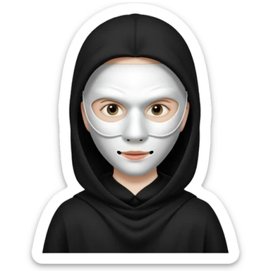 scream in black clothing with white mask sticker