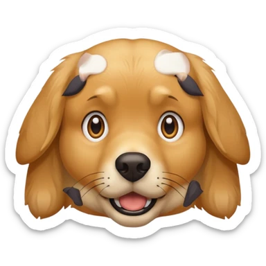 I want an emoji of a goldenretriever who is scared sticker