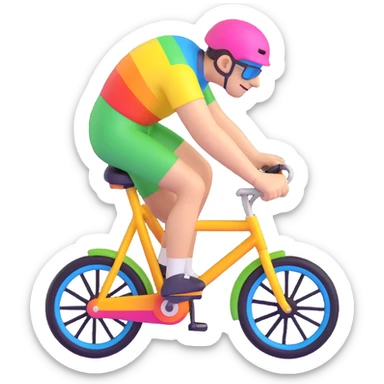 classic Hofmann blotter, cartoon Hofmann on a bicycle, rainbow psychedelic background, no text sticker