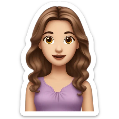 violetta girl brown hair sticker