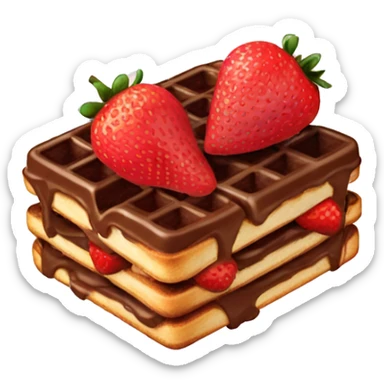 Chocolate and strawberry toaster waffle sticker