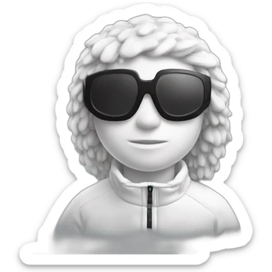 Un garçon blanc ,à das lunettes de ski, il a les cheveux noirs et survetement de lacoste sticker