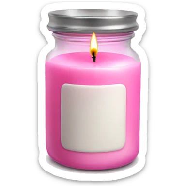 Aesthetic pink candle in jar sticker