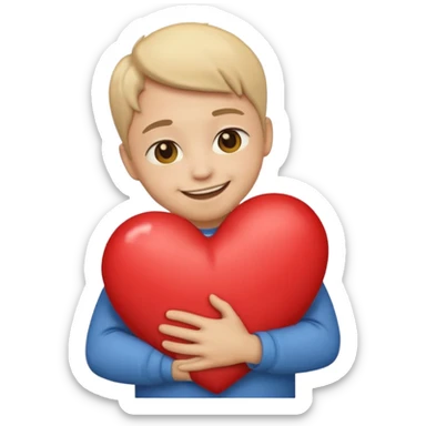 make an emoji of hugging a heart, one person. it's supposed to show a level of gratitude sticker
