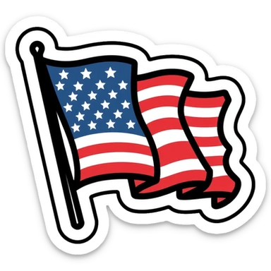 I voted sticker with American flag sticker