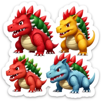 Ugly Fey Toony Bowser-Groudon-Rhydon-Shaymin-dragon sticker