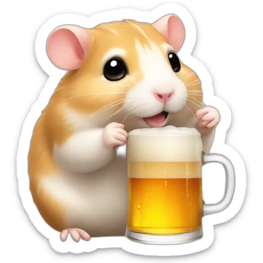 hamster drinks beer sticker