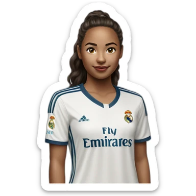 Girl in real madrid jersey full photo sticker