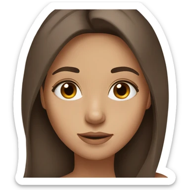 beautiful girl with brown eyes and long brown hair sticker